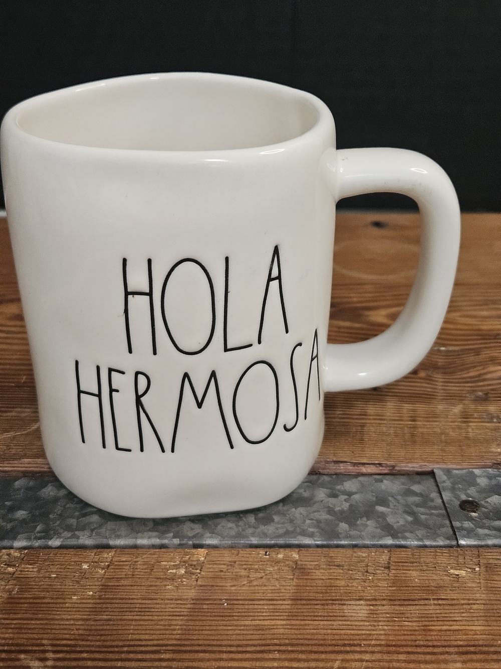 Rae Dunn Hola Hermosa White Ceramic Coffee Mug